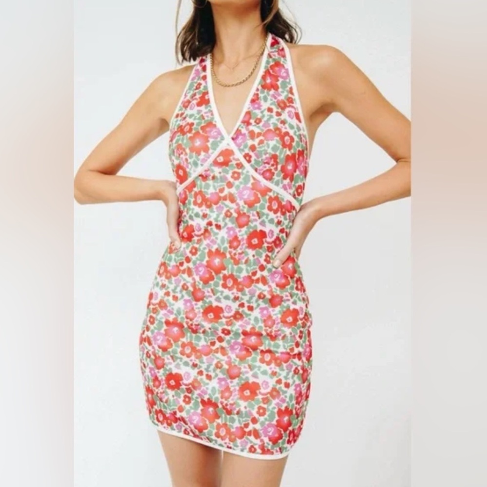 Zara Multicolor Floral Backless Dress